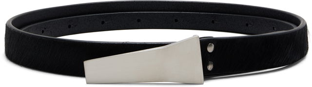 Rick Owens Concordians Calf-Hair Trunk Belt with Geometric Buckle