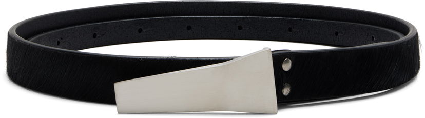 Колани Rick Owens Rick Owens Concordians Calf-Hair Trunk Belt with Geometric Buckle Черно | RR02E1488 LHL