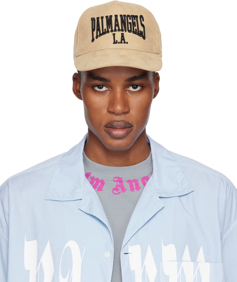 Шапка с козирка Palm Angels Corduroy Baseball Cap Бежово | PMLB106F24FAB0036110