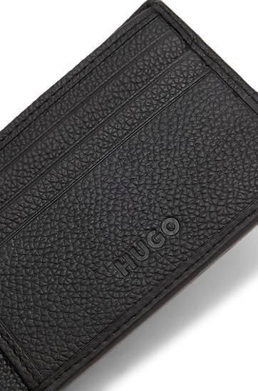 Портфейл BOSS HUGO Leather Wallet with Stacked Logo Черно | 50548763, 1