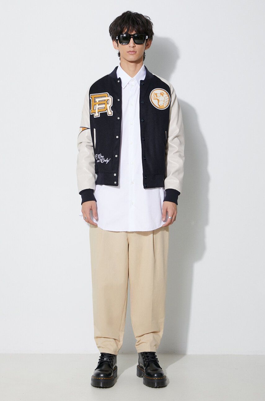 Яке бомбър Baracuta Baracuta Varsity Wool Blend Bomber Jacket Тъмно синьо | BRCPS0996, 1