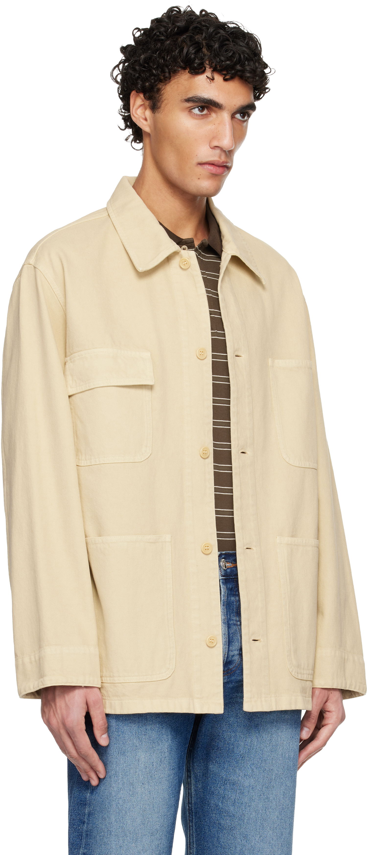 Яке A.P.C. Embroidered Overshirt Бежово | COGZV-H32002, 1