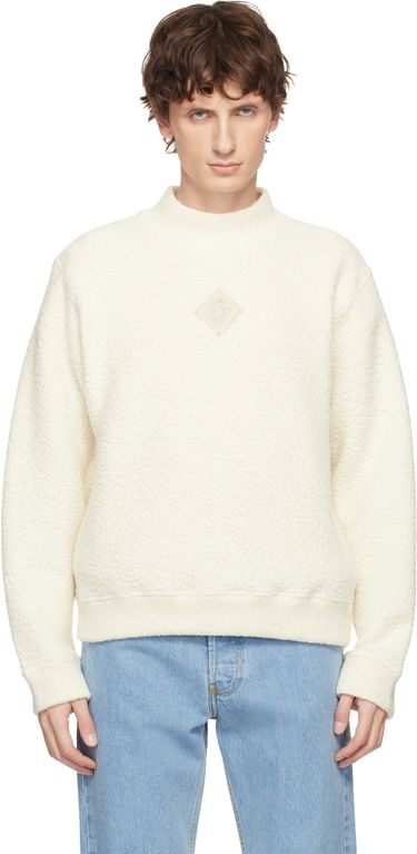 Пуловер Casablanca Cashmere Bouclé Mock-Neck Sweater Бяло | M-AW25-JTP-438-01, 0