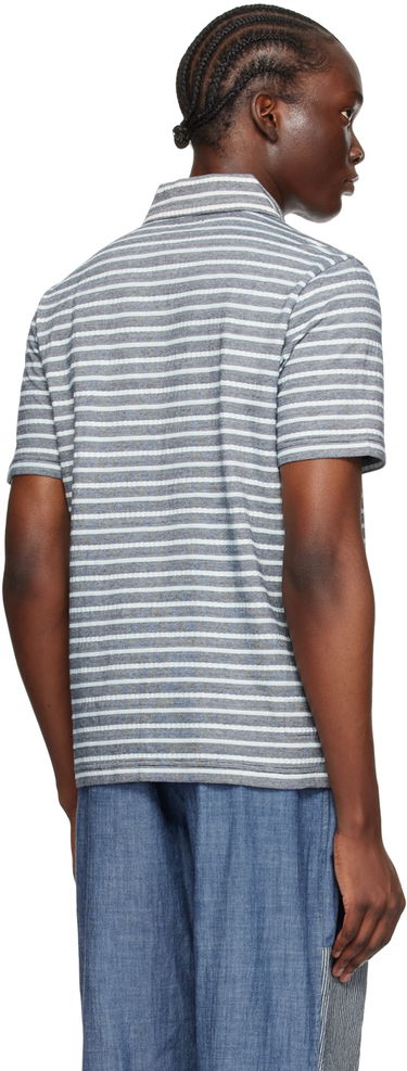 Поло тениска Universal Works Universal Works Newlyn Striped Polo Синьо | P3088, 2
