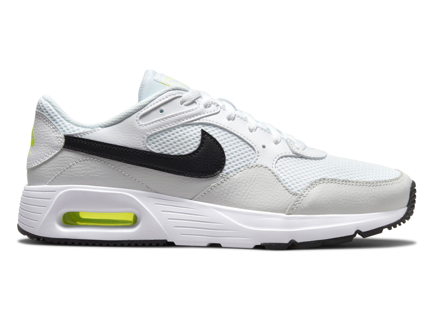 Кецове и обувки Nike Air Max SC White Photon Dust Black Volt Сиво | CW4555-105, 0