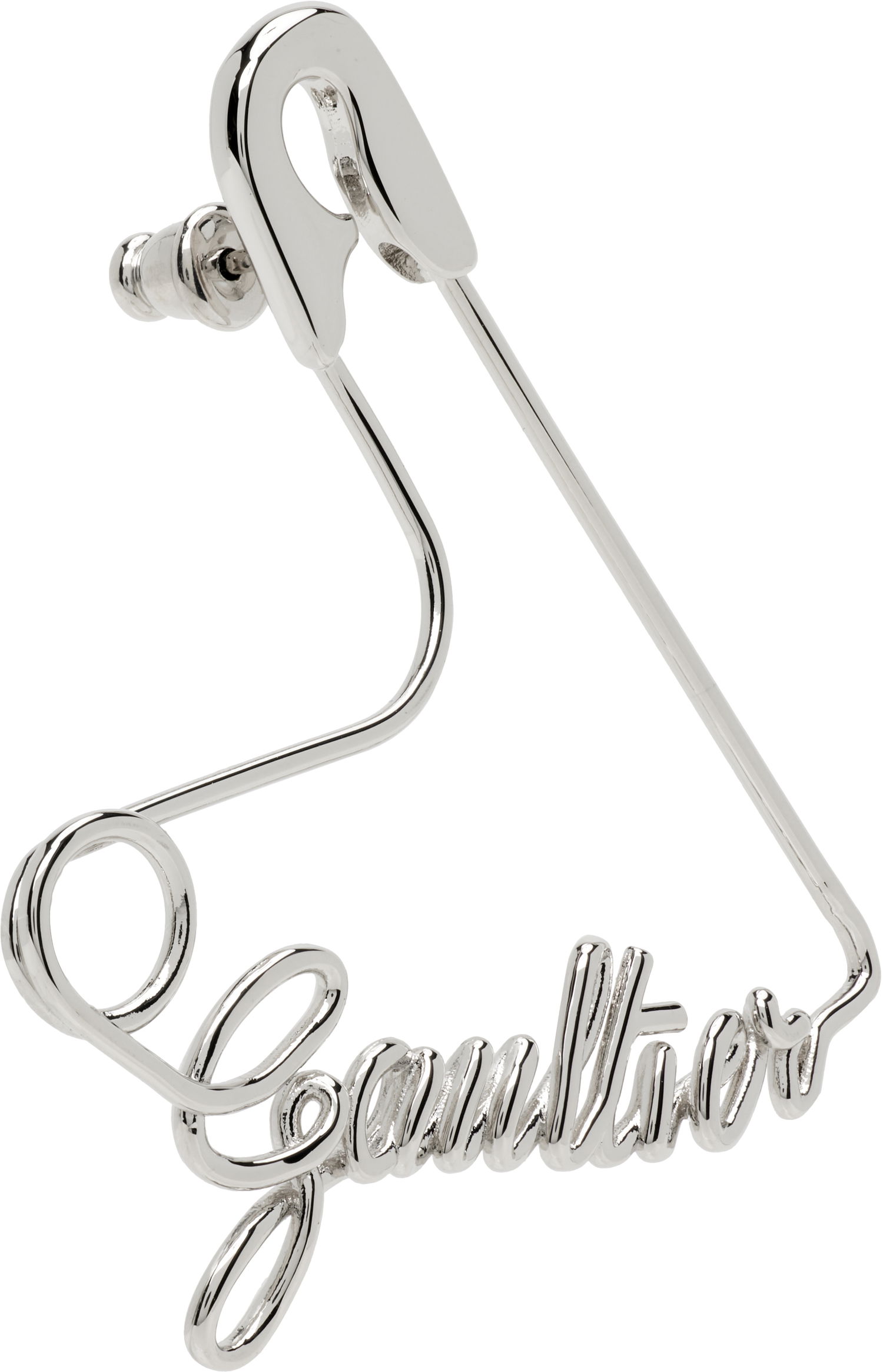 Обеци Jean Paul Gaultier Gaultier The Heart Safety Pin Single Earring Металик | 25/04-W-JW036-X053-91, 1