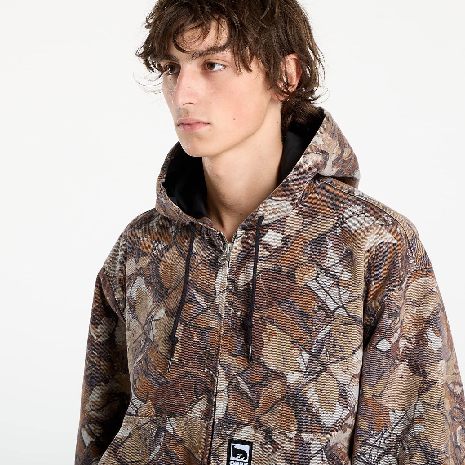 Яке OBEY OBEY Glen Zip Up Hooded Jacket Кафяво | 121800593-FNC, 1