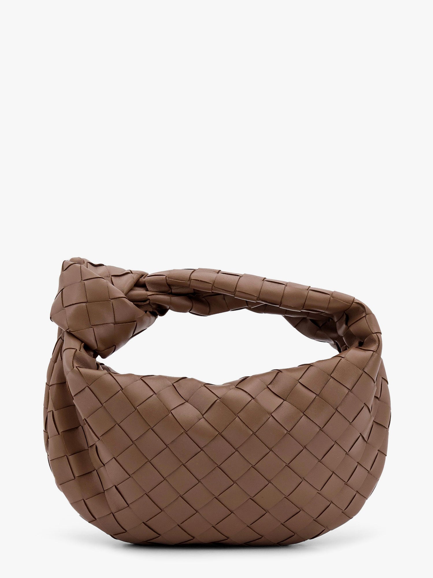 Дамска чанта Bottega Veneta Jodie Mini Knotted Intrecciato Leather Bag - Bottega Veneta Кафяво | 651876VCPP52355, 0