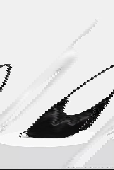 Дамска чанта GANNI Hobo Bag Medium Laces Черно | A7295, 5