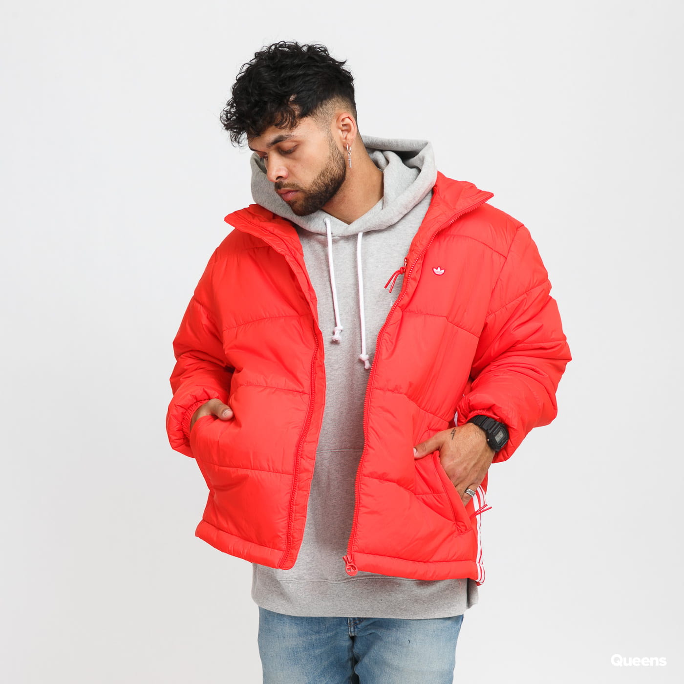 Пухо яке adidas Originals Padded Stand-Up Collar Puffer Jacket Червено | H13553, 0