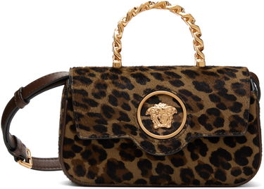 Дамска чанта Versace Mini Leopard Print Shoulder Bag Черно | 1013439_1A12240_6N24V, 0