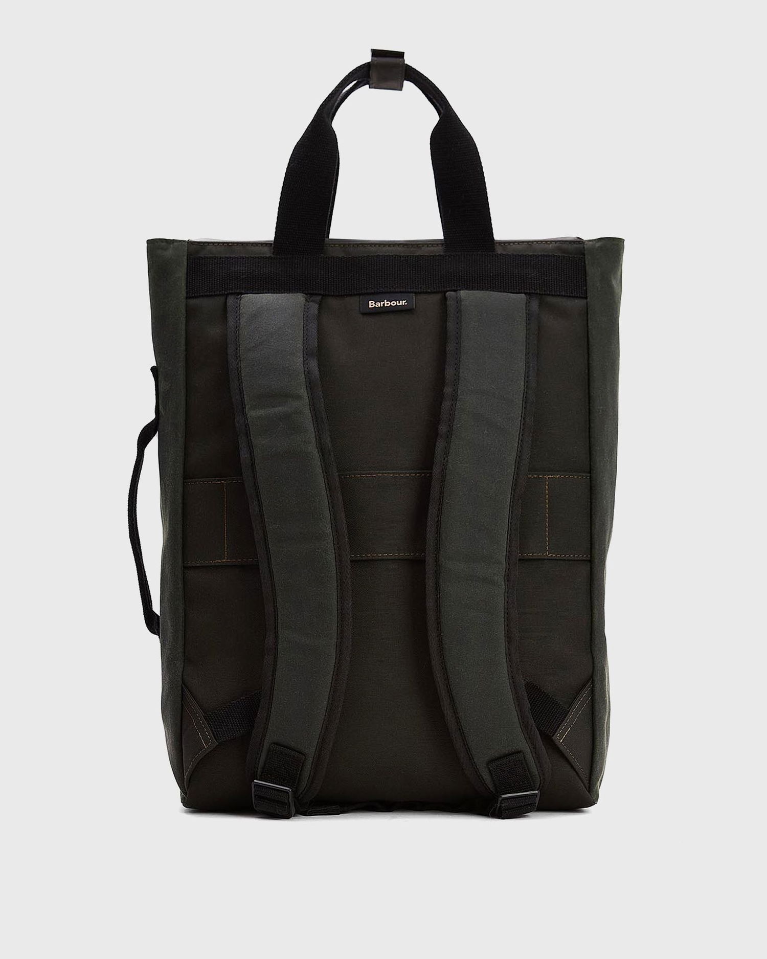 Голяма пазарска чанта Barbour Waxed Field Tote Bag with Plaid Base and Front Pocket Зелено | UBA0714SG91, 1