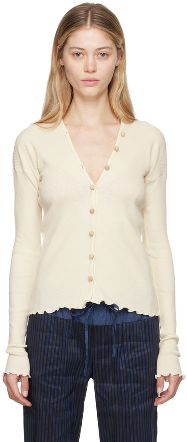 Пуловер Baserange Baserange Women's Fitted Knit Cardigan Бежово | TOTVC-RC-AU24, 0
