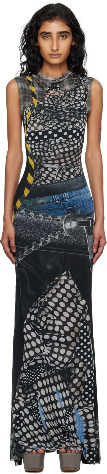Pокля Ottolinger Ottolinger Mesh Maxi Dress Многоцветен | 101-500301-03, 0