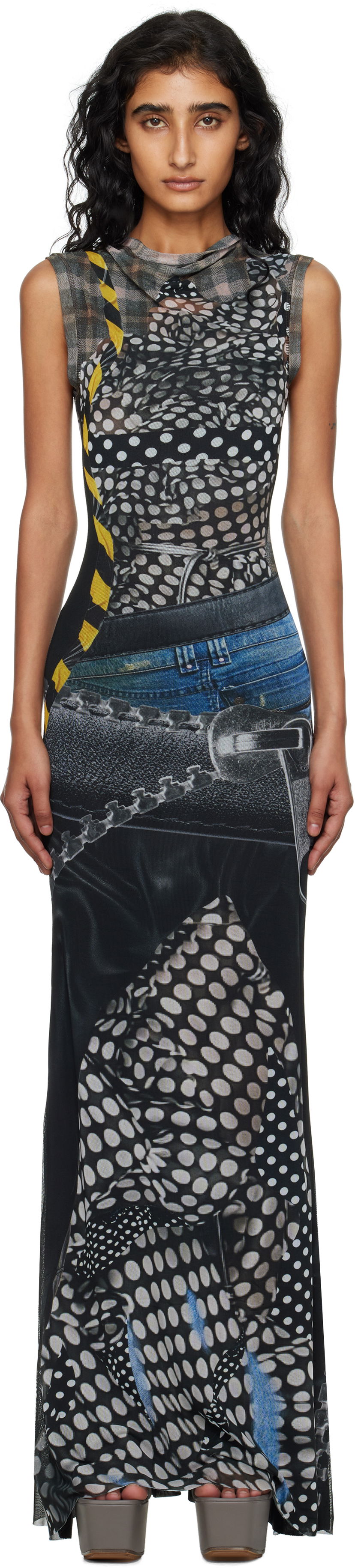 Pокля Ottolinger Ottolinger Mesh Maxi Dress Многоцветен | 101-500301-03