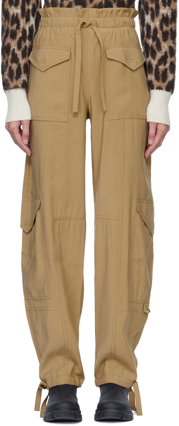 Карго панталони GANNI GANNI Cargo Trousers Бежово | F7575, 0