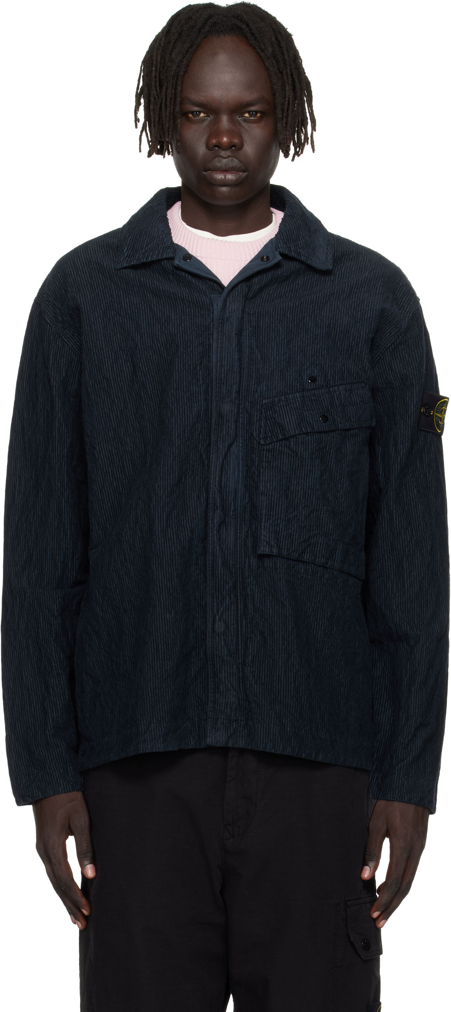 Риза Stone Island Wrinkled Corduroy Overshirt Тъмно синьо | K2S15 1200020 S0229, 0