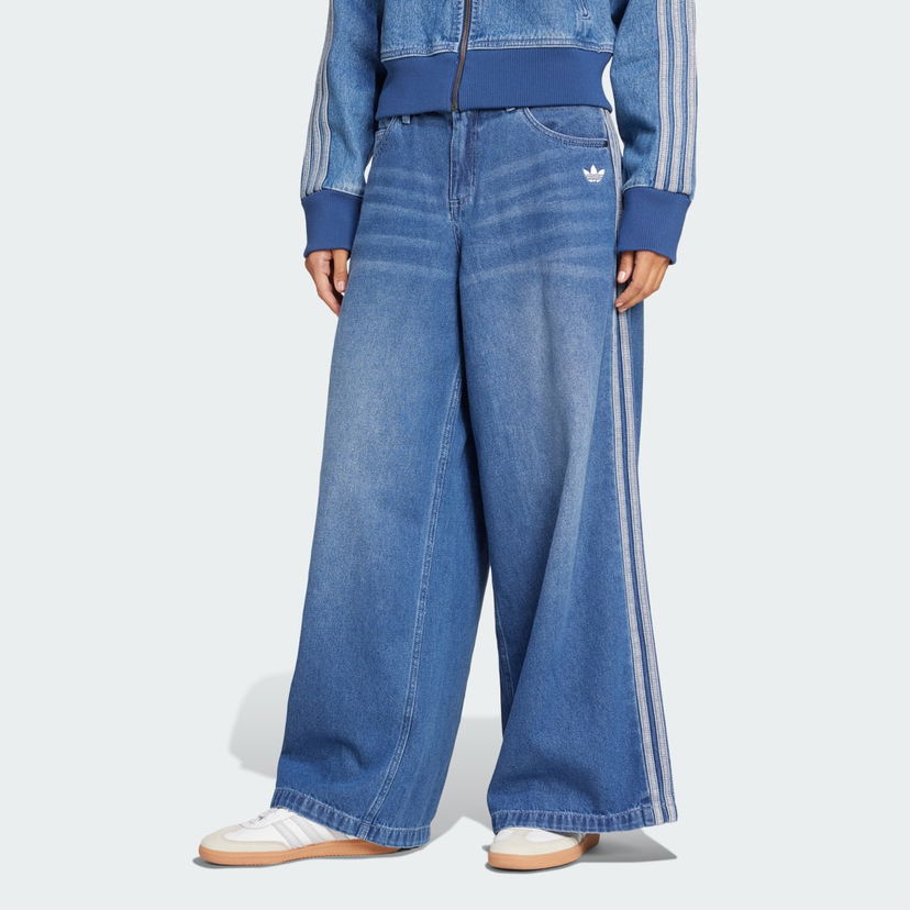 Дънки adidas Performance Adicolor Denim Adilenium Wide Leg Jeans Синьо | JV7454