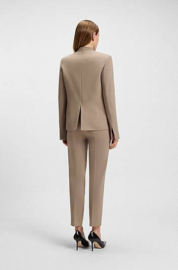 Яке BOSS Collarless Regular-Fit Blazer Бежово | 50541998, 1