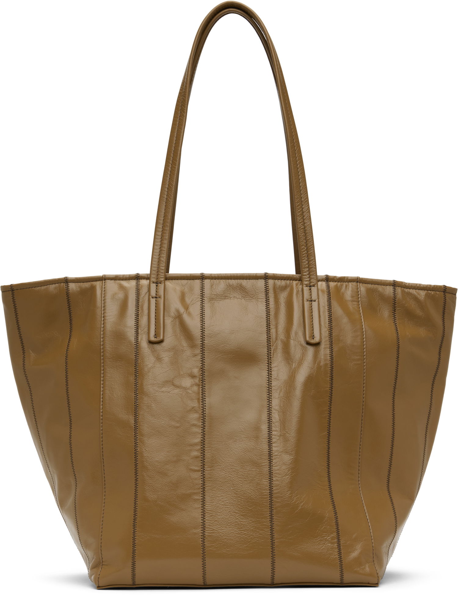 Голяма пазарска чанта BY FAR BY FAR Club Leather Tote Кафяво | MWBTT001LL031BR044PA, 0