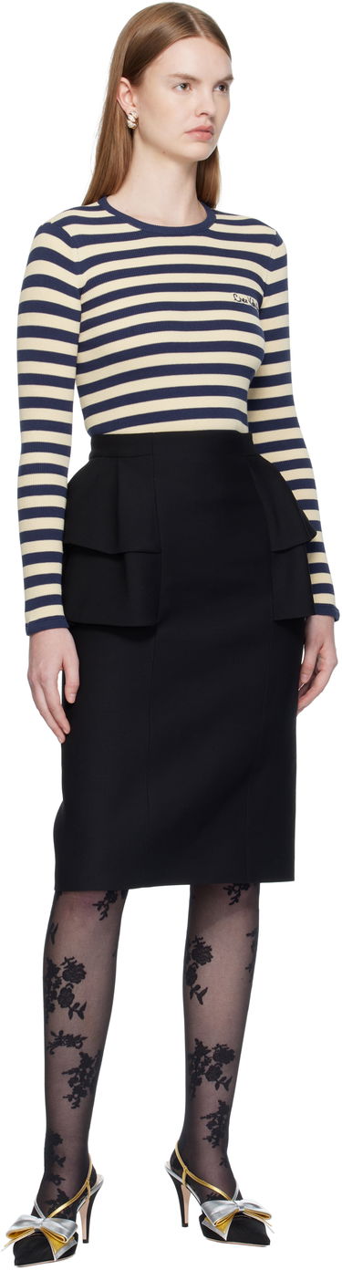 Тениска Valentino Valentino Striped Cotton T-Shirt Тъмно синьо | 7B3KC66N9JD, 4