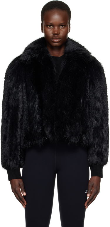 Яке бомбър Balenciaga Faux-Fur Cropped Jacket Черно | 790841 TPQ23, 0
