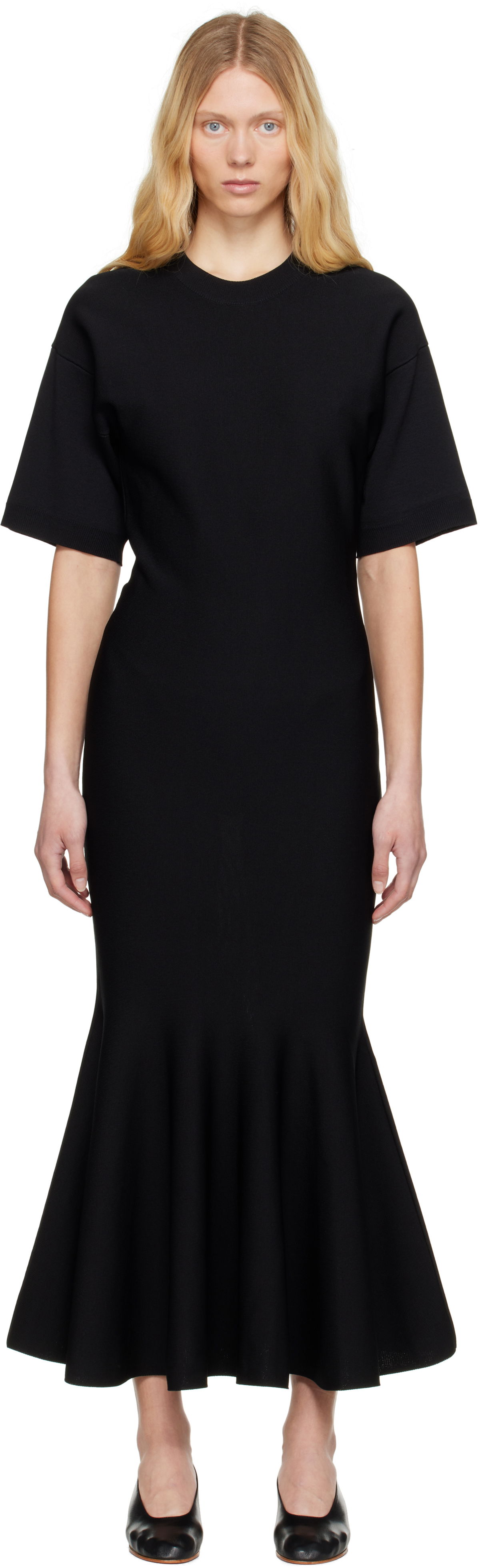 Pокля AMI AMI Paris Godet Maxi Dress Черно | FDR264.KN0064, 0