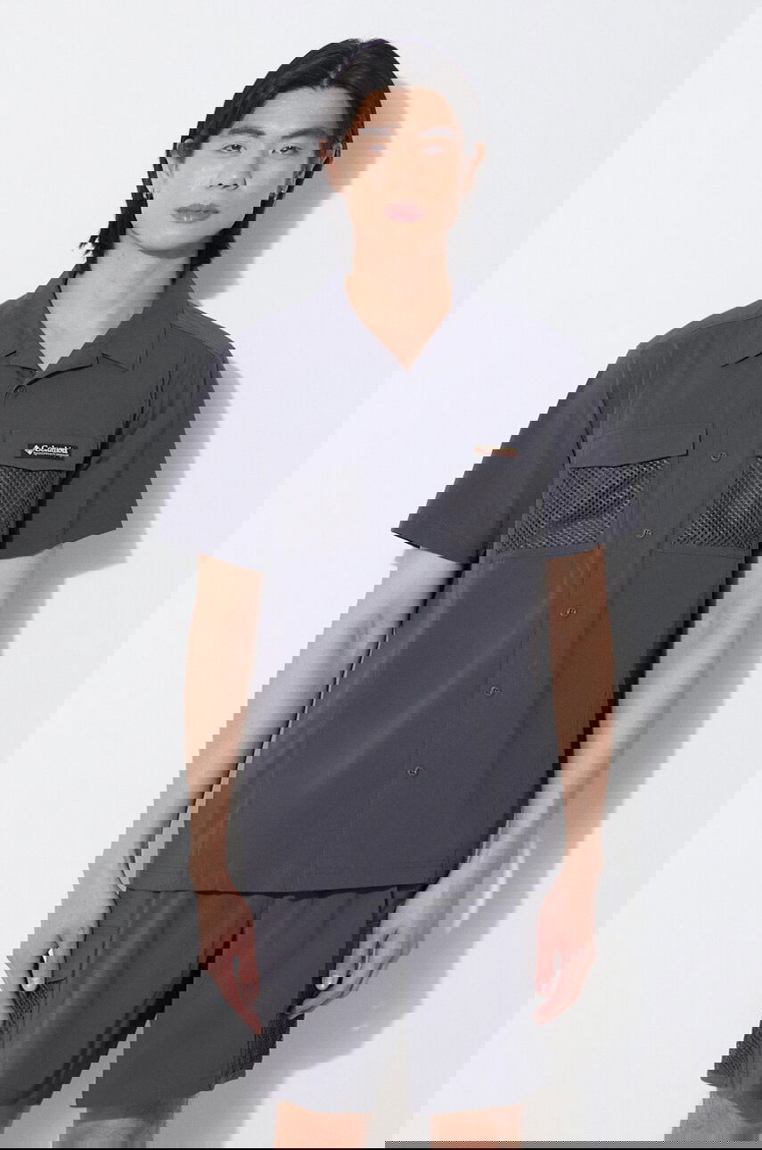 Риза Columbia Painted Peak Short Sleeve Shirt with Mesh Pockets and Classic Collar, Regular Fit Сиво | 2074541, 0