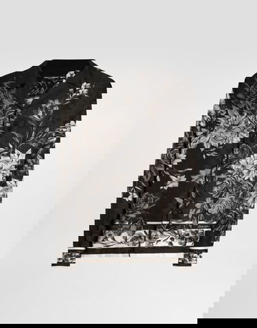 Риза Dolce & Gabbana Flower Bouquet-print Jacquard Twill Shirt Черно | G5IF1THI12HHN5ST, 0