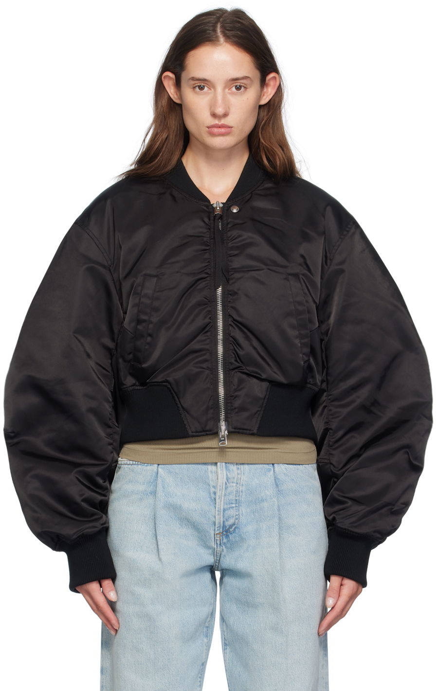 Яке бомбър AGOLDE Black Jett Bomber Jacket Черно | A5069, 0