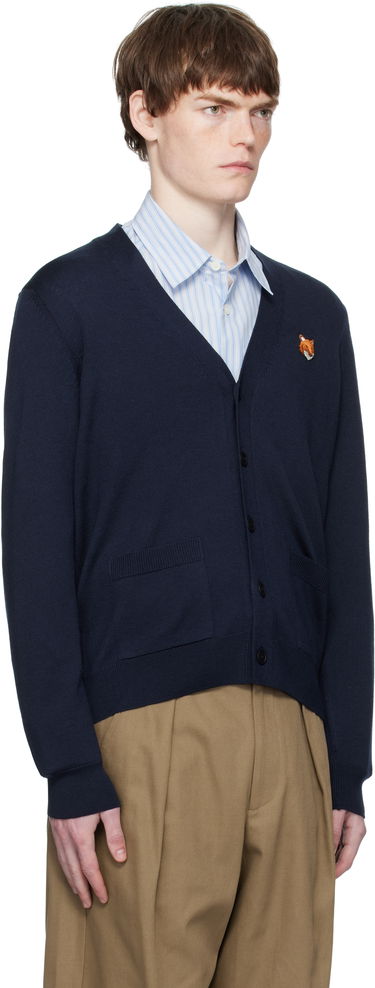Пуловер MAISON KITSUNÉ Maison Kitsuné Fox Head Patch Cardigan Сиво | PM00501KT1181, 4