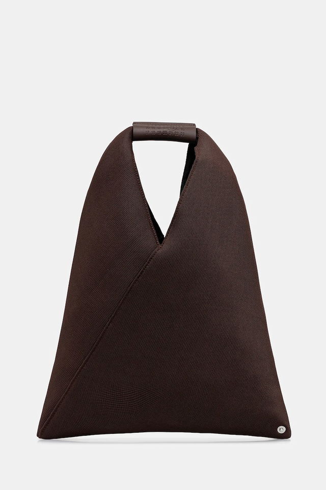 Triangle Fabric Top Handle Bag