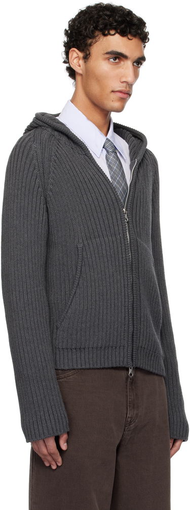 Пуловер OUR LEGACY OUR LEGACY Level Zip-Up Knit Hoodie Сиво | M2253LD, 1