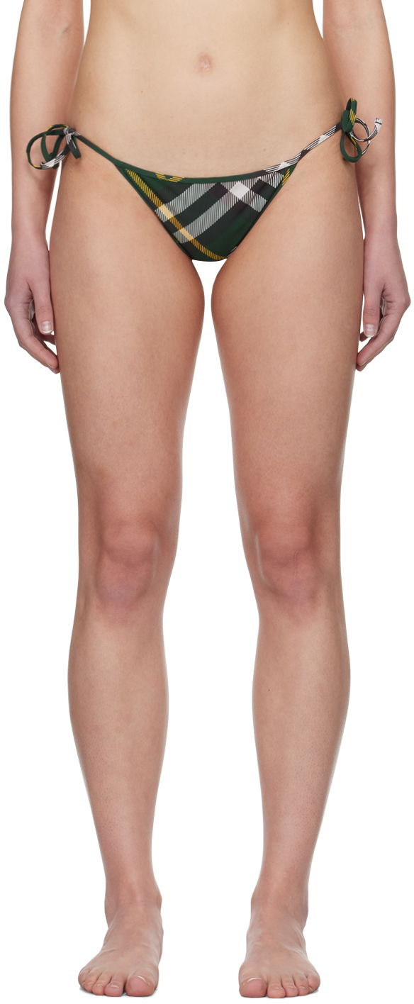 Бански Burberry Green Check Bikini Bottom Черно | 8082750, 0