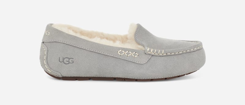 Кецове и обувки UGG ® Ansley Slipper for Women in Grey, Size 3, Leather Сиво | 1106878-LGRY