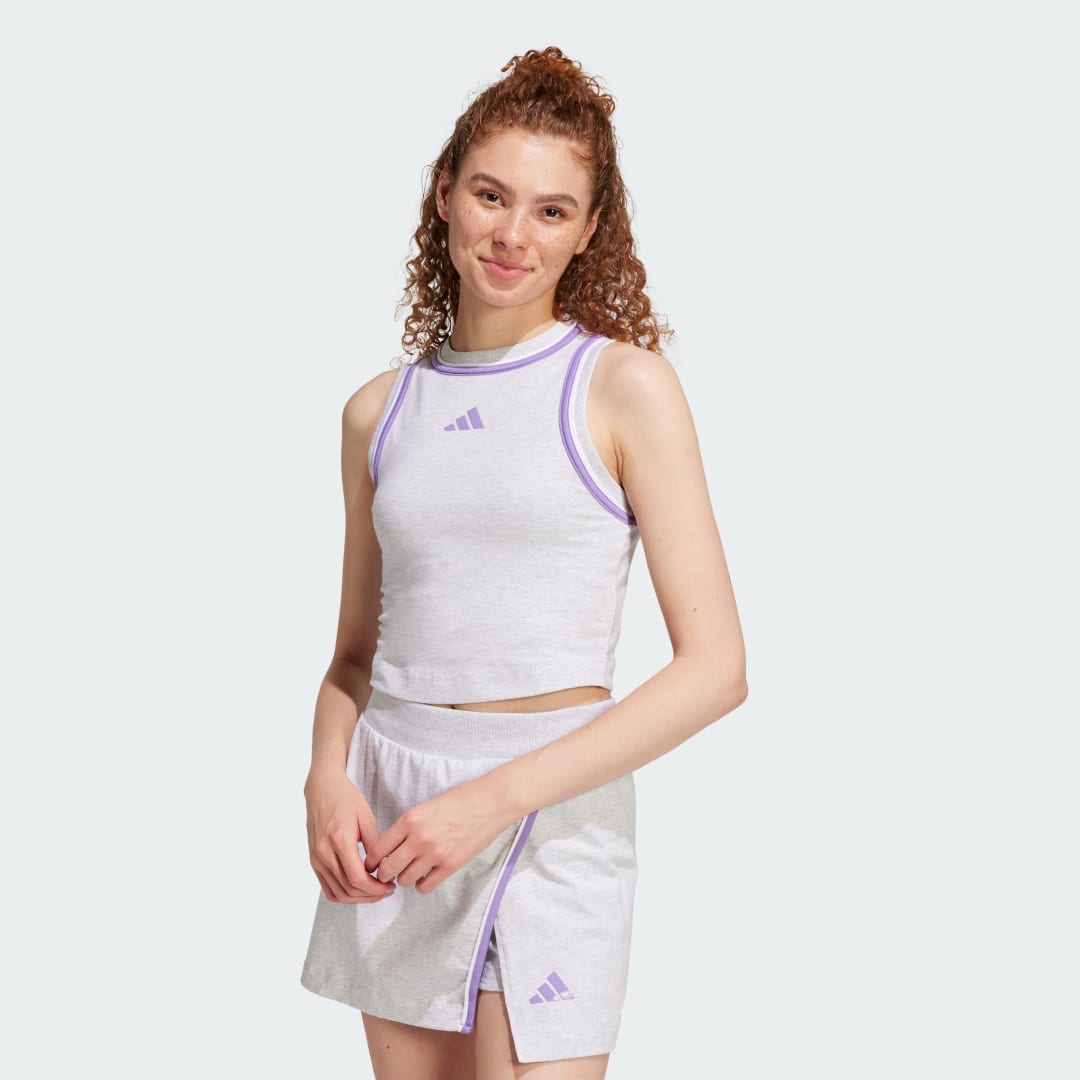 Потник adidas Performance Cropped Cotton Tank Top Сиво | JN6988, 0