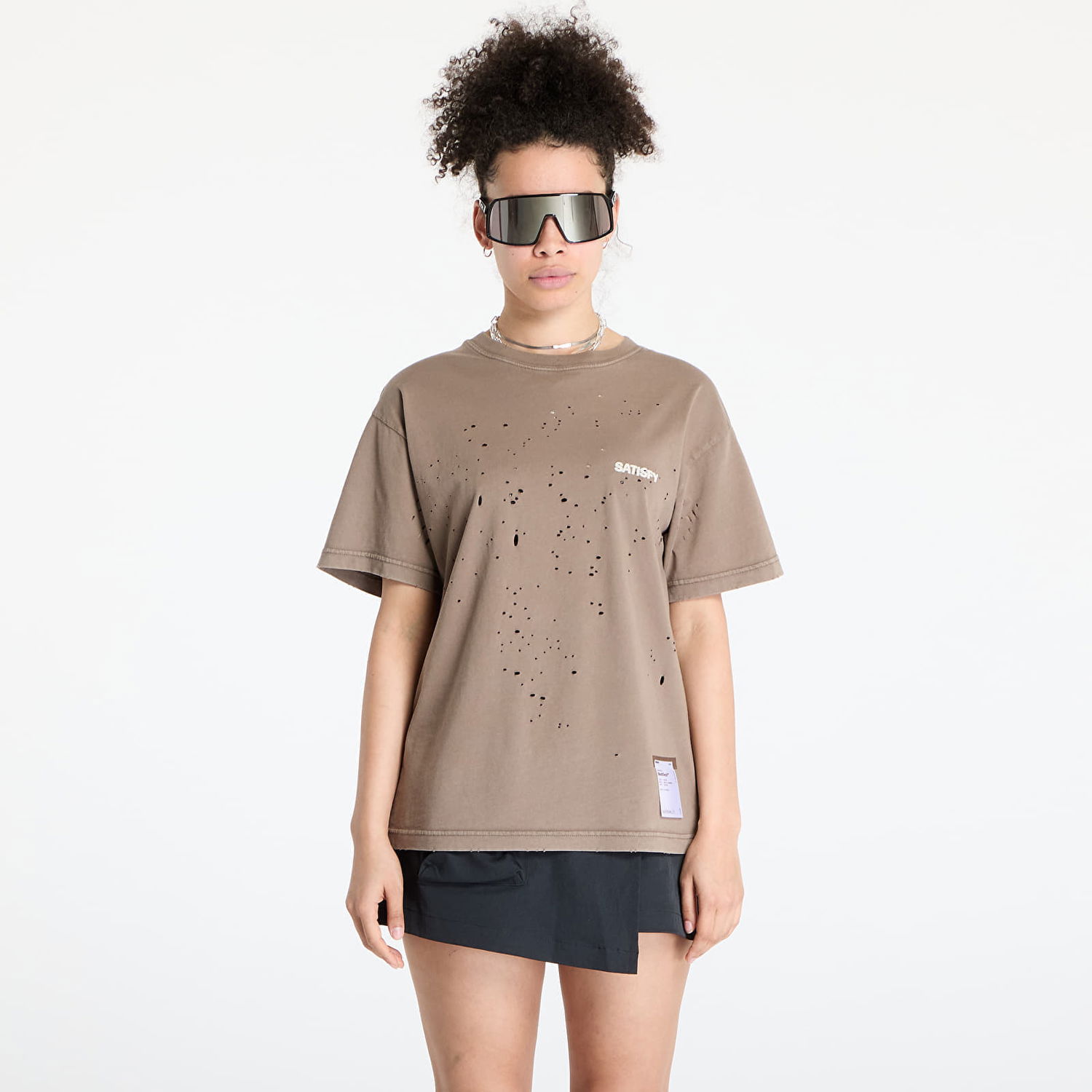 Тениска Satisfy Satisfy MothTech Distressed T-Shirt Кафяво | 11006-AFA-SAB, 1