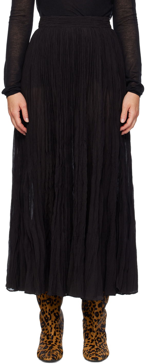 Пола TOTEME TOTEME Women's Crinkled Plissé Maxi Skirt Черно | 243-WRB0197-FB0200, 0