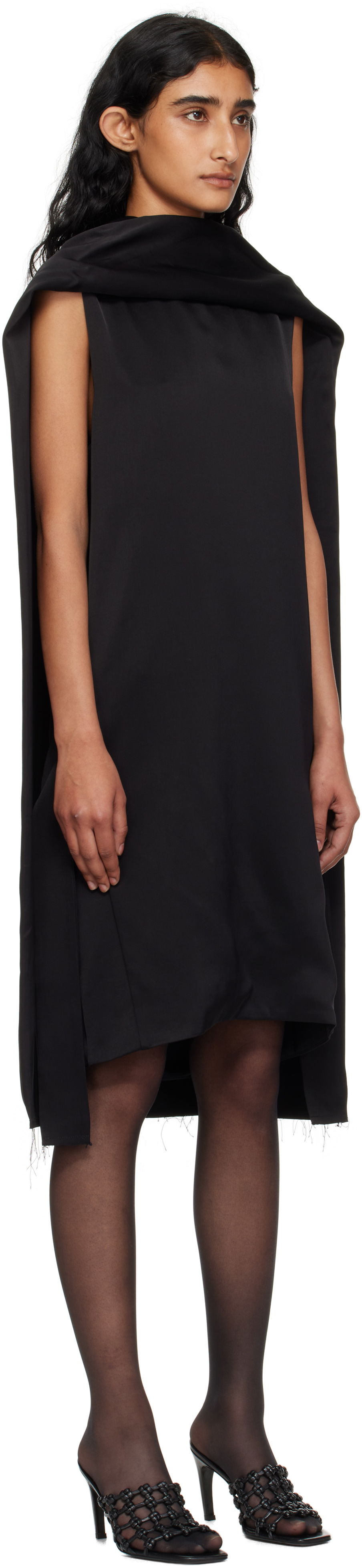 Pокля TOTEME Cocoon Scarf Minidress Черно | 253-WRD0198-FB0382, 1