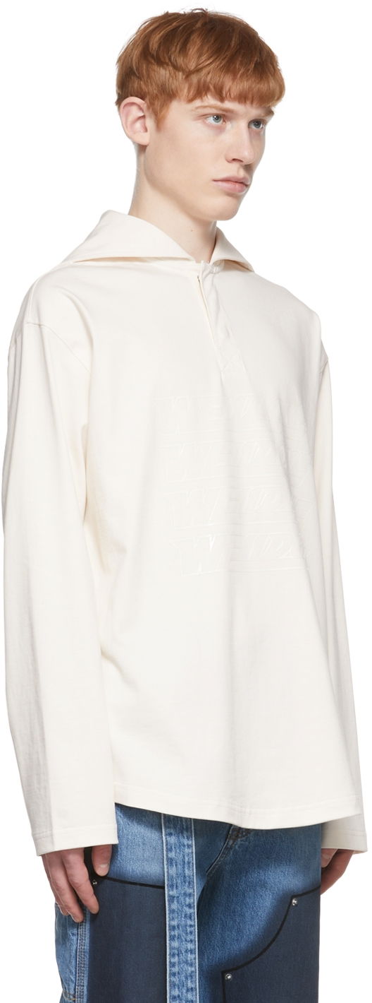 Поло тениска We11done We11done Embroidered Logo Henley Бяло | WD-TT1-22-554-U-IV, 1