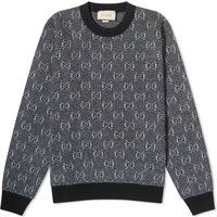 Пуловер Gucci GG Logo Crewneck Сиво | 761549-XKDK5-1230, 1