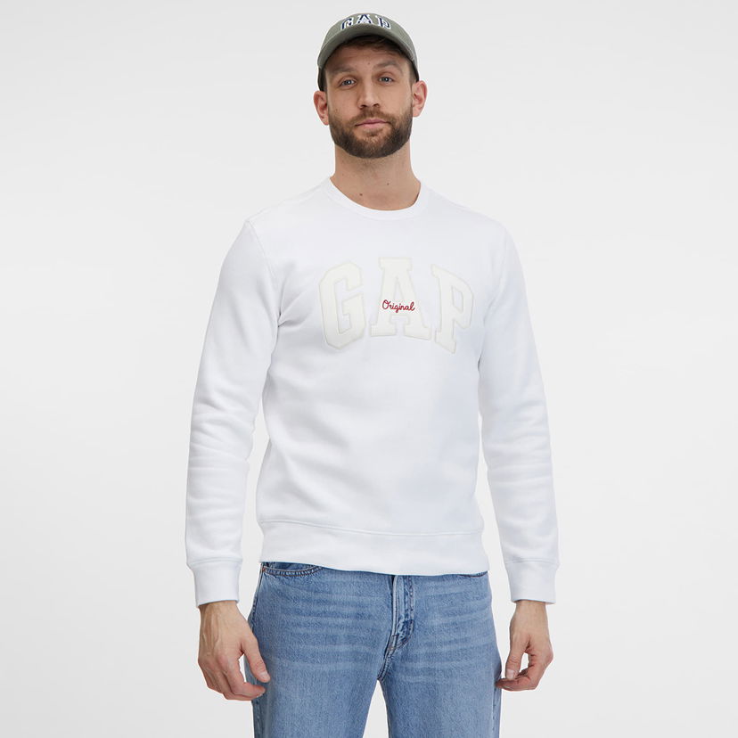 Суитчър GAP Crewneck Logo Sweatshirt White000 Бяло | 712676-00