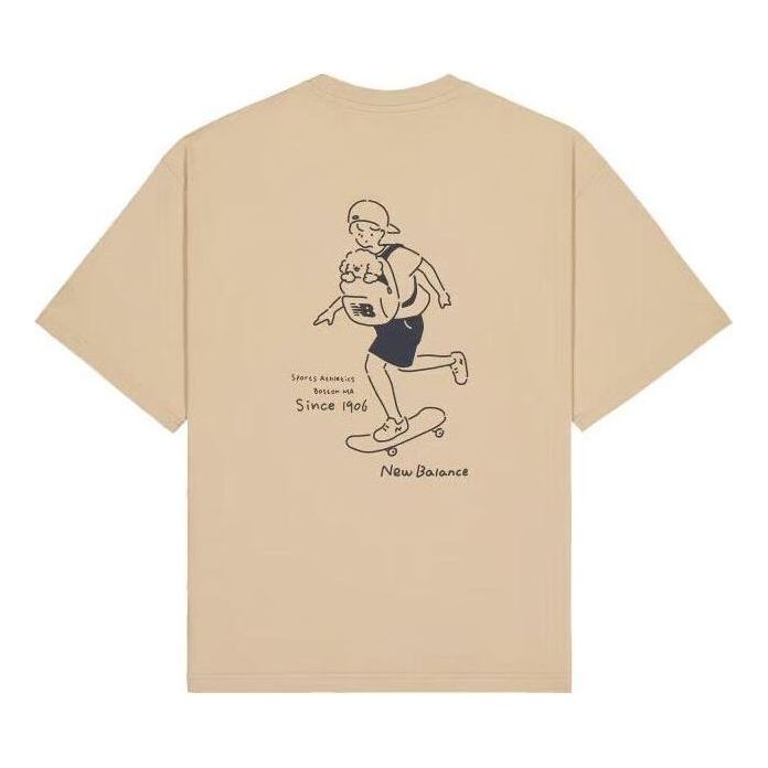 Тениска New Balance Wordmark Logo Skate Graphic T-Shirt Бежово | AMT42338-INC, 0