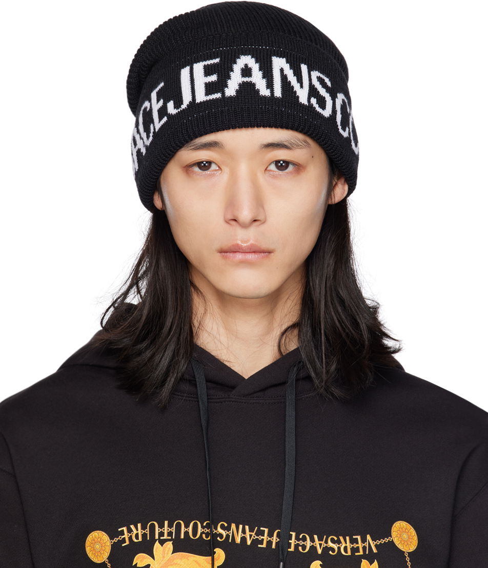 Шапка Versace Jeans Couture Jacquard Beanie Черно | E75YAZK40_EZG020, 0