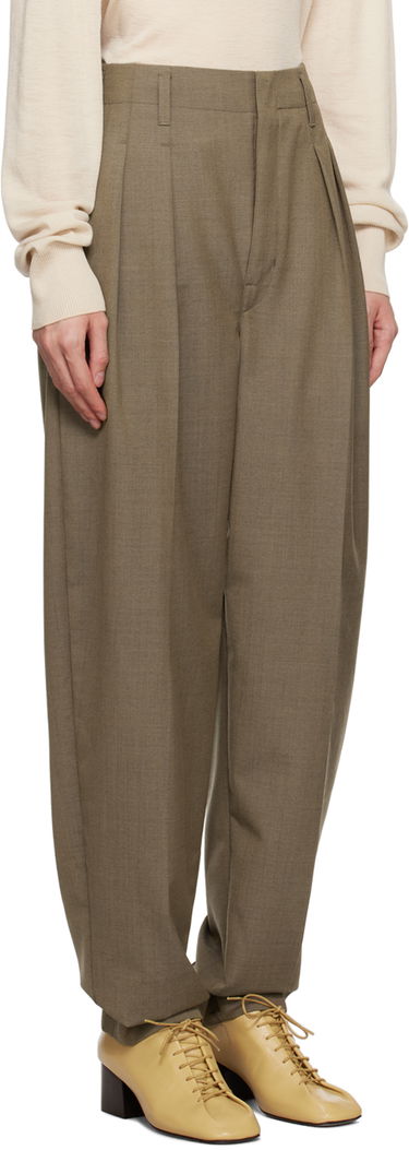 Панталони LEMAIRE Pleated Tapered Trousers Зелено | PA1042 LF414, 1