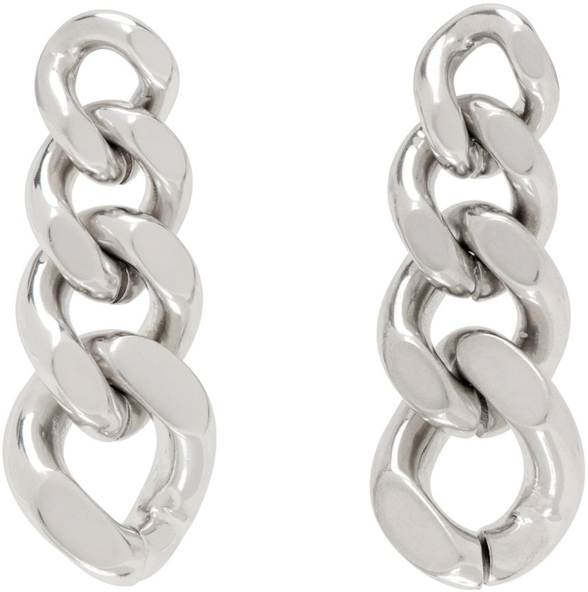 Колие Jil Sander Silver Curb Chain Earrings Металик | J30VG0060_P6959