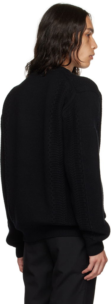 Пуловер We11done We11done Square Patch Sweater Черно | WD-KT3-23-643-U-BK, 2