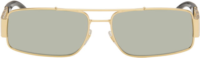 Greca Rectangular Double Bridge Sunglasses