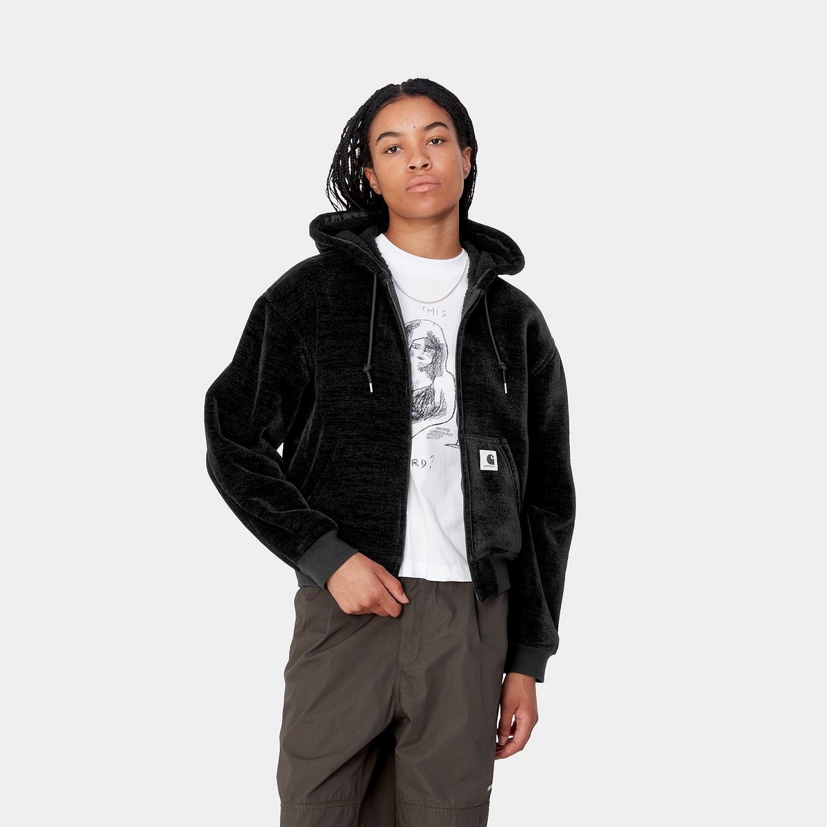 Суитчър Carhartt WIP Active Fleece Zip-Up Hoodie Черно | I033905_8, 0