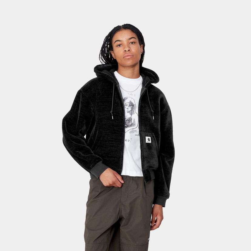Суитчър Carhartt WIP Active Fleece Zip-Up Hoodie Черно | I033905_8